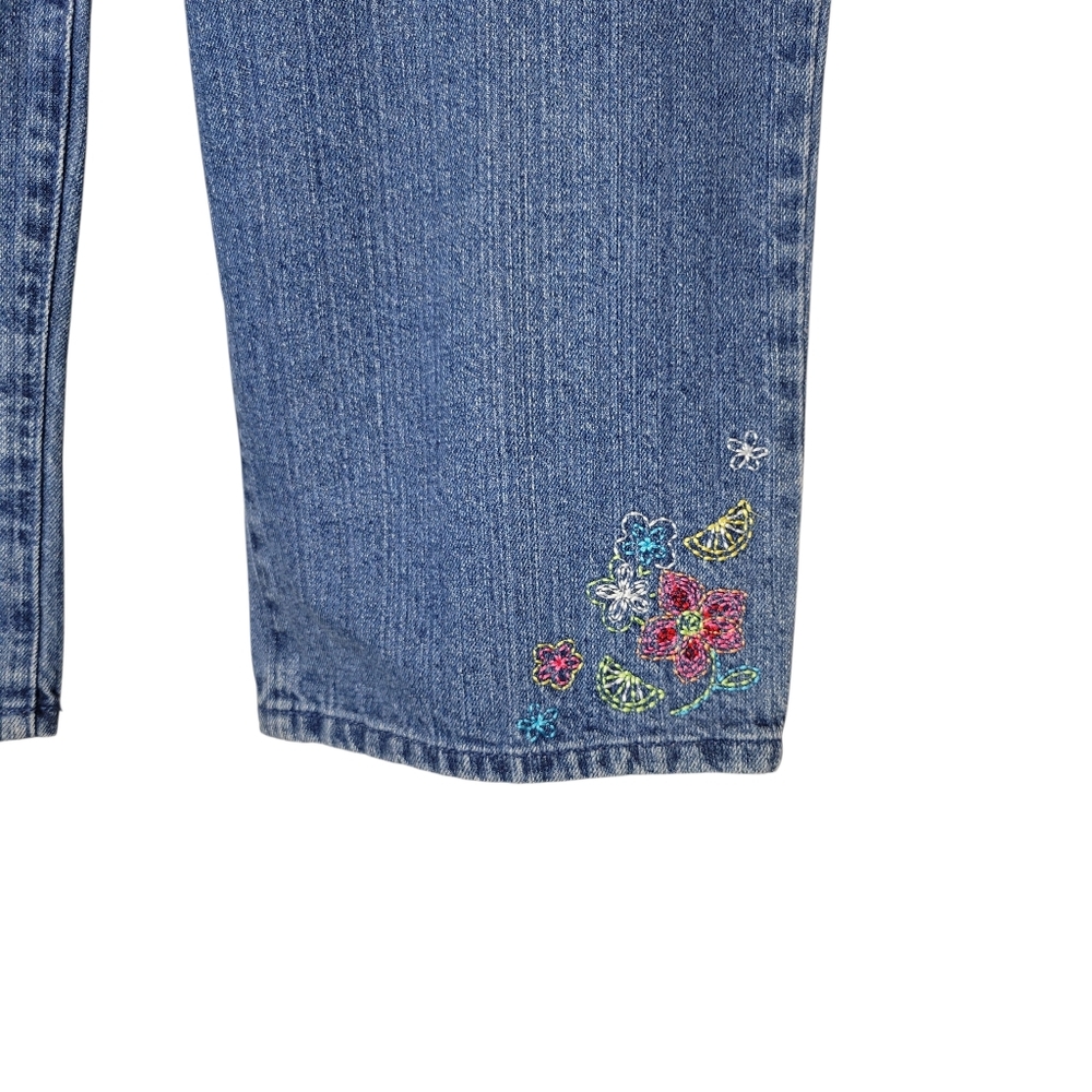 Christopher & Banks denim jean embroidered capris pants Size 10 - Picture 2 of 7